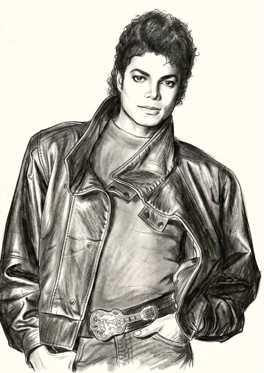 Michael Jackson Pencil Sketch Canvas Print & Poster Wall Art - AI PRINT LAB